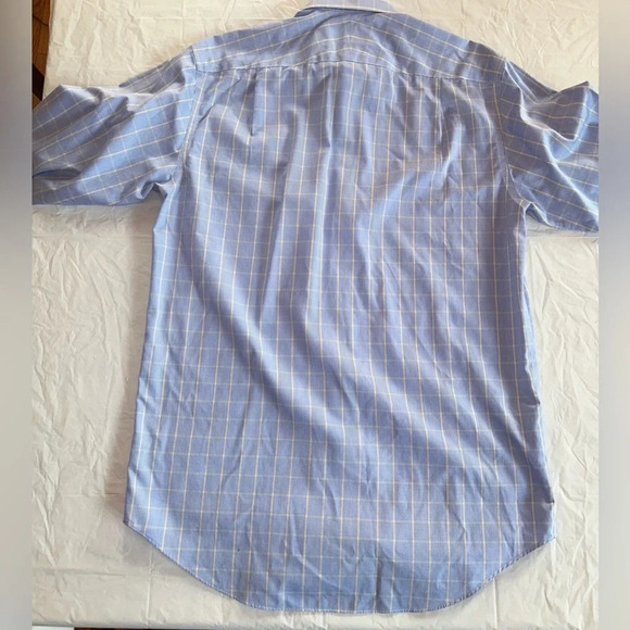 Charles Tyrwhitt Shirt 15 1/2- 33in. 
Blue Yellow Plaid Non-Iron Classic Fit - Picture 5 of 5